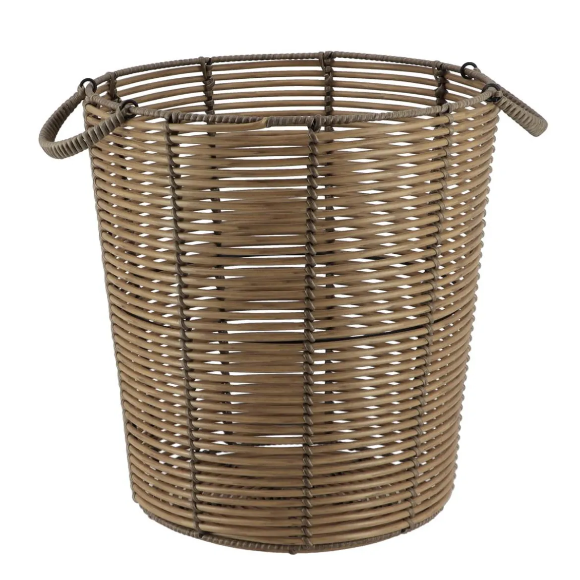 PANIERE A LINGE RECYCLE FACON ROTIN 35X38CM NATUREL