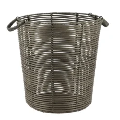 PANIERE A LINGE RECYCLE FACON ROTIN 35X38CM GRIS