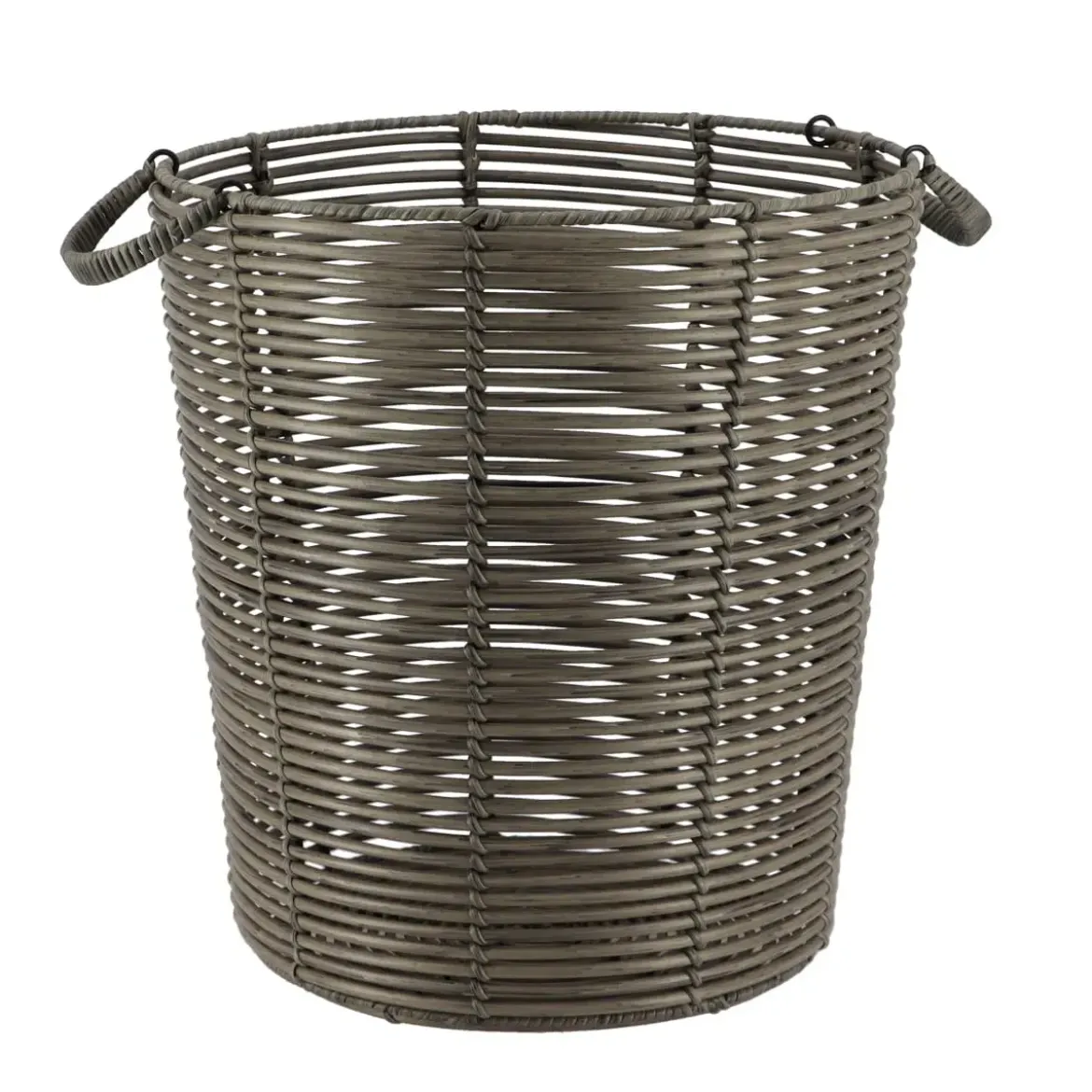 PANIERE A LINGE RECYCLE FACON ROTIN 35X38CM GRIS