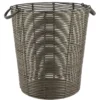 PANIERE A LINGE RECYCLE FACON ROTIN 40X45CM GRIS