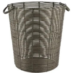 PANIERE A LINGE RECYCLE FACON ROTIN 40X45CM GRIS