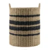 PANIERE A LINGE RONDE NATUREL NOIR D.42X56CM