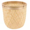 PANIERE A LINGE RONDE ROTIN ET BAMBOU 30X31CM NATUREL