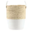 PANIERE COTON MATIERE VEGETALE NATUREL BLANC 35X46CM