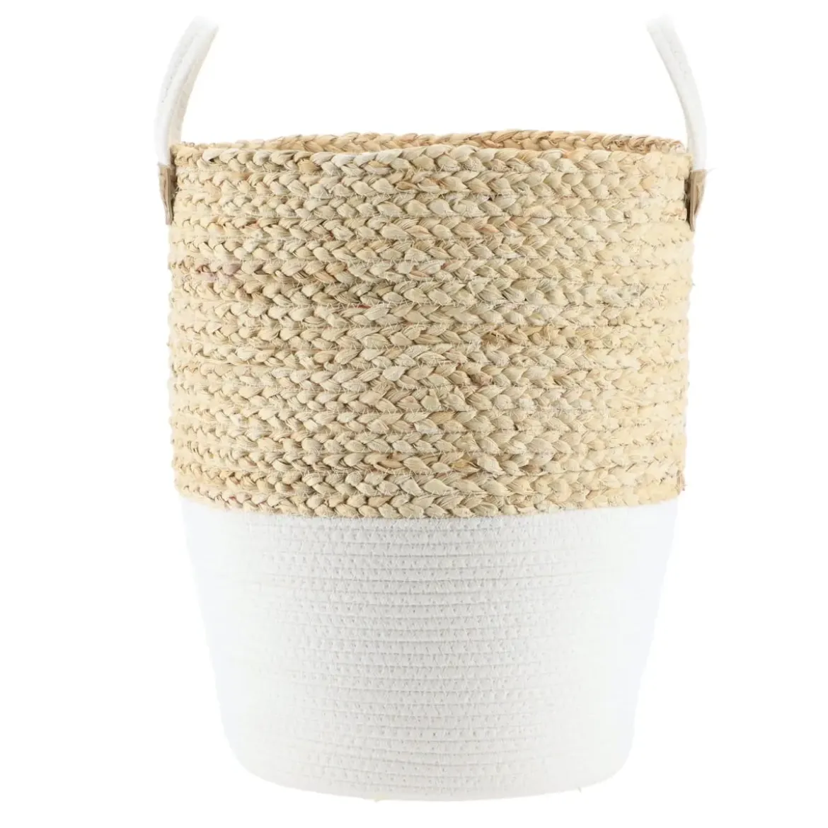 PANIERE COTON MATIERE VEGETALE NATUREL BLANC 35X46CM
