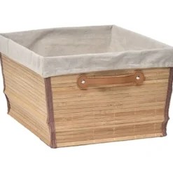 PANIERE DRESSING BAMBOU D.45X35X24CM BAMBOU TISSU LIN