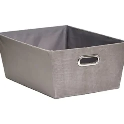 PANIERE DRESSING VELOURS D.18X45X32.5CM TAUPE