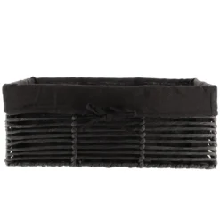 PANIERE EN PAPIER STRUCTURE METAL 44X31X17CM NOIR TISSU NOIR