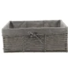 PANIERE EN PAPIER STRUCTURE METAL 44X31X17CM GRIS TISSU GRIS