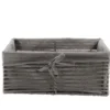 PANIERE EN PAPIER 34X23.5X14CM GRIS TISSU GRIS