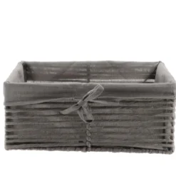 PANIERE EN PAPIER 34X23.5X14CM GRIS TISSU GRIS