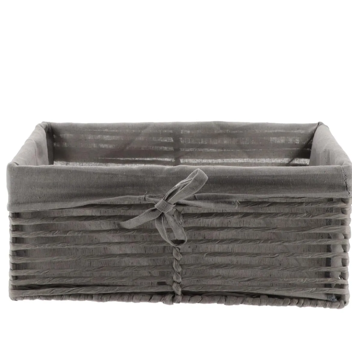 PANIERE EN PAPIER 34X23.5X14CM GRIS TISSU GRIS