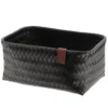 PANIERE EN 30X20.5X13.5CM ET LIEN FACON CUIR NOIR
