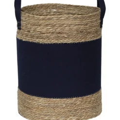 PANIERE FEUTRINE MATIERE VEGETALE D.50X40CM BLEU MARINE