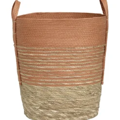 PANIERE FIBRE VEGETALE PAPIER D.45X47CM NATUREL CORAIL