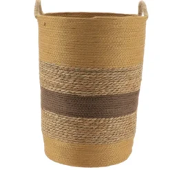 PANIERE MATIERE VEGETALE ET PAPIER 36X50CM CAMEL
