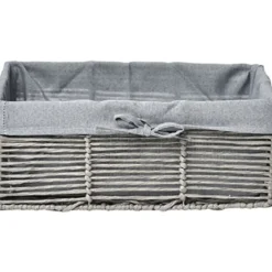 PANIERE MM EN PAPIER STRUCTURE METAL GRIS TISSU GRIS