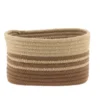 PANIERE OVALE AVEC DECO POMPON NATUREL MARRON 24X15X14CM