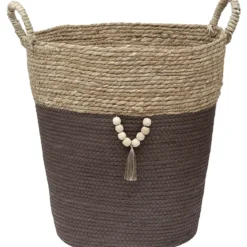 PANIERE RONDE GRAND MODELE D.45X40CM NATUREL TAUPE