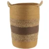 PANIERE RONDE MATIERE VEGETALE ET PAPIER 28X40CM CAMEL