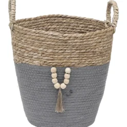 PANIERE RONDE PETIT MODELE D.31X30CM NATUREL GRIS