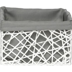 PANIER GM PAPIER BLANC TISSU GRIS