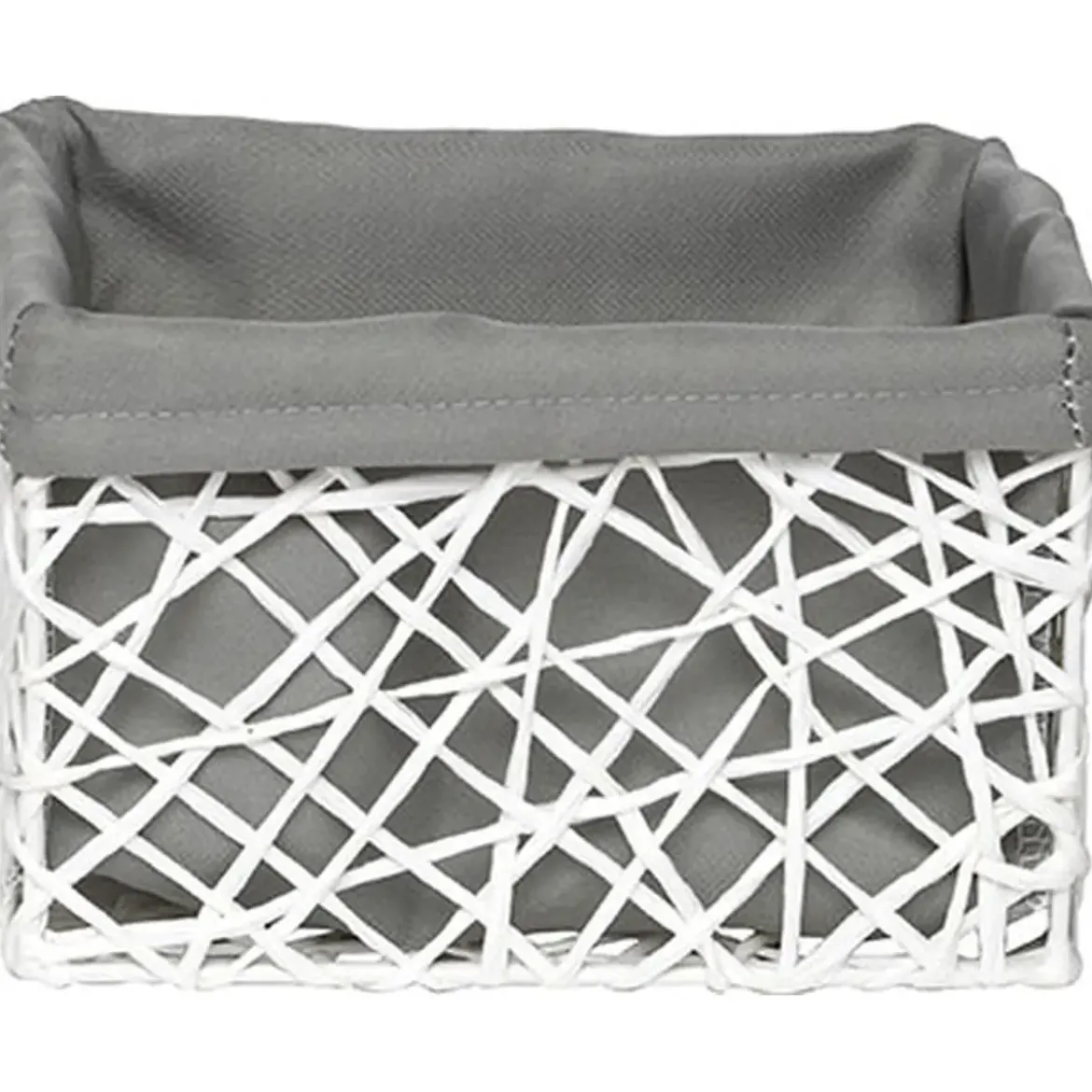 PANIER GM PAPIER BLANC TISSU GRIS