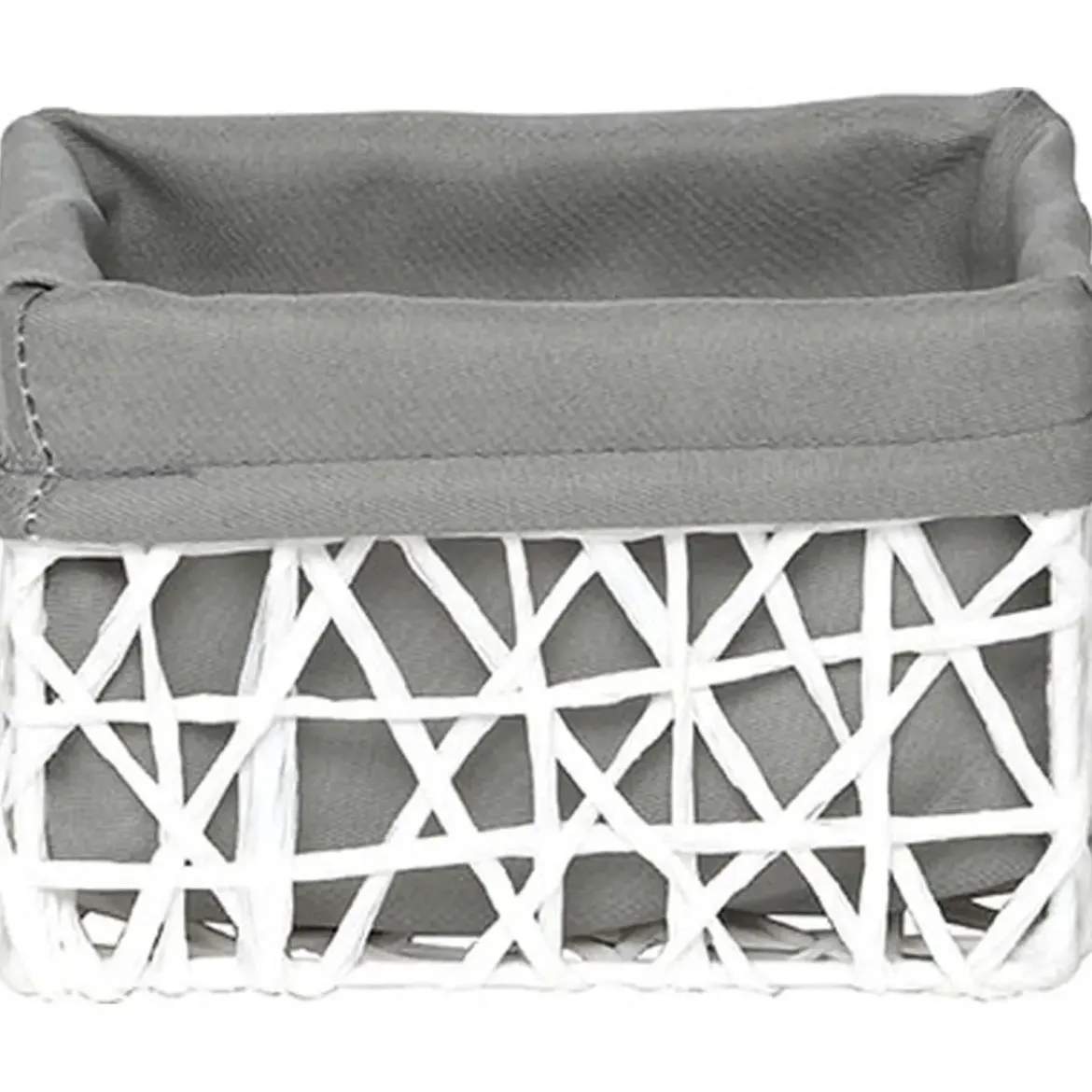 PANIER MM PAPIER BLANC TISSU GRIS