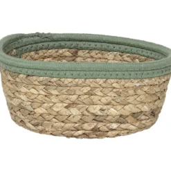 PANIER OVAL COTON MATIERE VEGETALE 21X16X9CM VERT