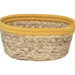 PANIER OVAL COTON MATIERE VEGETALE 21X16X9CM ORANGE