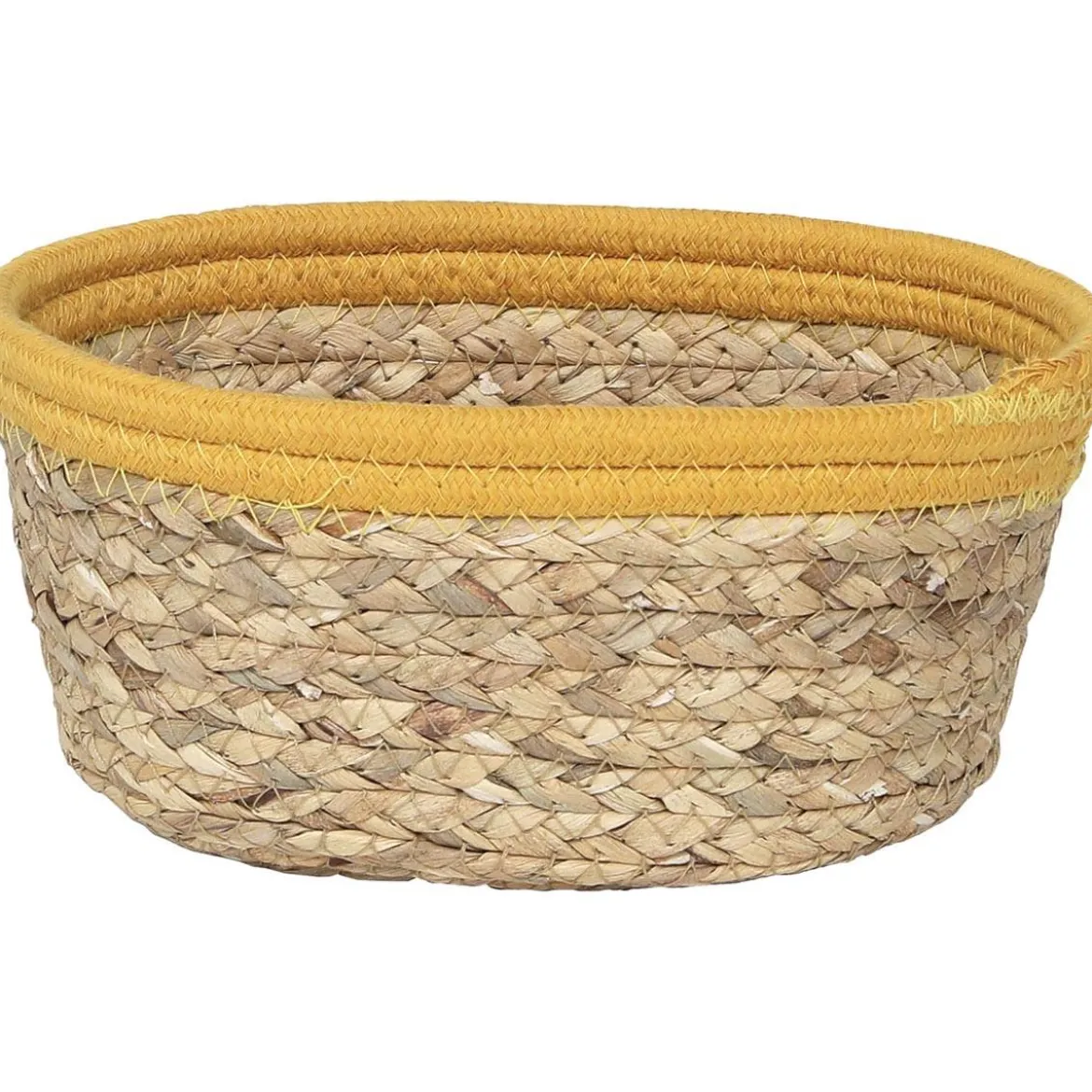 PANIER OVAL COTON MATIERE VEGETALE 21X16X9CM ORANGE