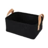 PANIER RECTANGLE FACON BOUCLETTE 34X23.5X14CM NOIR