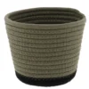 PANIER ROND COTON KAKI NOIR D.15X12CM