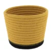 PANIER ROND COTON OCRE NOIR D.15X12CM