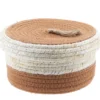 PANIER ROND COUVERCLE COTON MAIS 21X11CM NATUREL MARRON