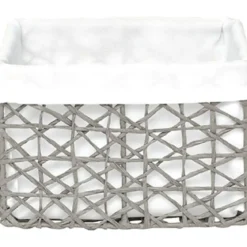 PANIER TGM PAPIER GRIS TISSU CREME
