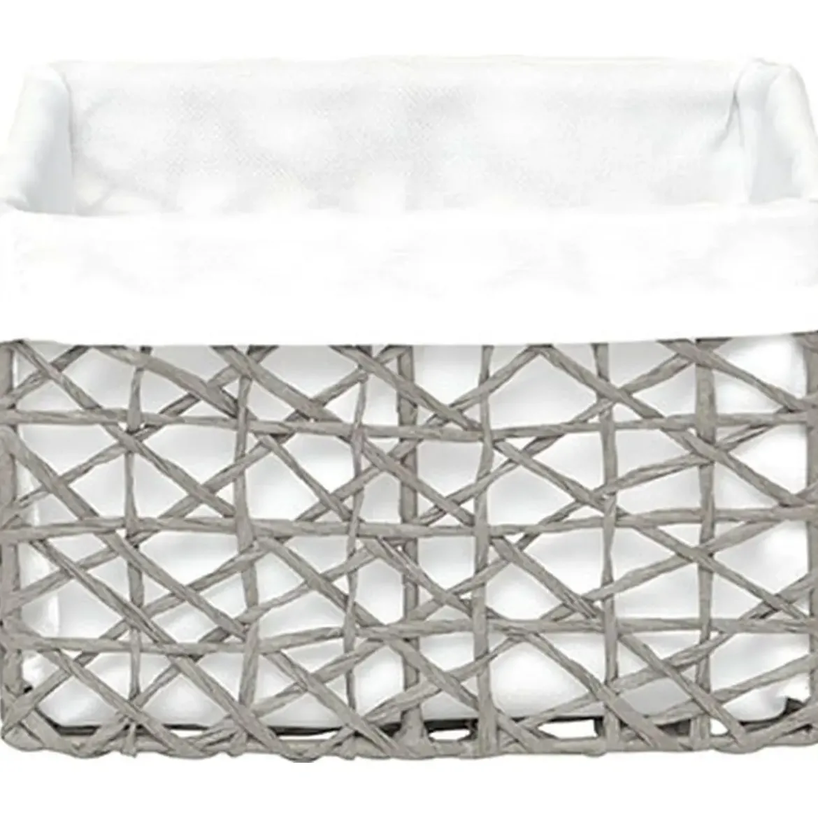 PANIER TGM PAPIER GRIS TISSU CREME