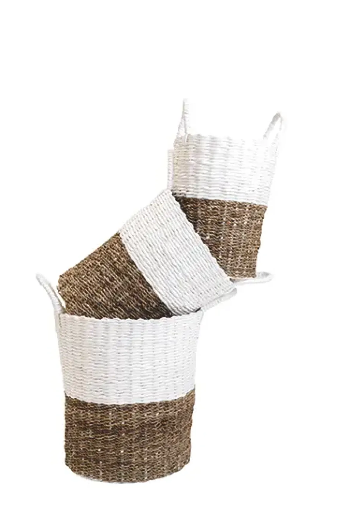 PANIER TRESSE BLANC NATUREL D.33X33X37CM
