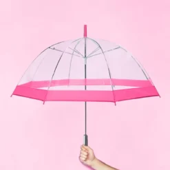 PARAPLUIE LONG DOME TRANSPARENT 80CM
