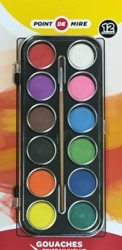 12 PASTELS GOUACHES 28MM ET 1 PINCEAU