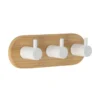 PATERE TRIPLE BAMBOU METAL PEINT 3M BLANC