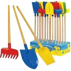 PELLE ET RATEAU MANCHE BOIS H.72CM