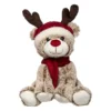 PELUCHE RENNE BRUN BONNET H.35CM