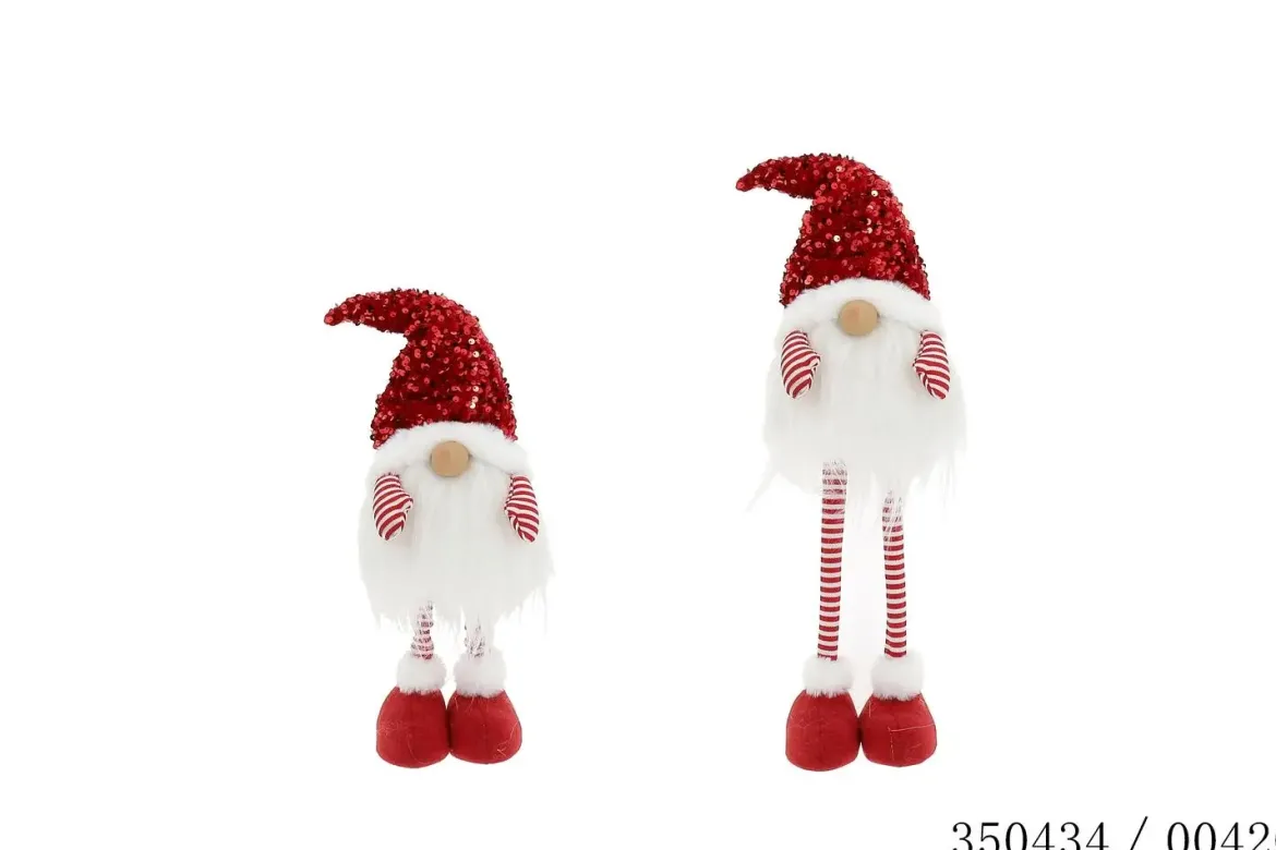 PERE NOEL DEBOUT EXTENSINE BLANC ROUGE