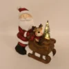 PERE NOEL ET RENNE LUGE ET SAPIN LED H.33CM