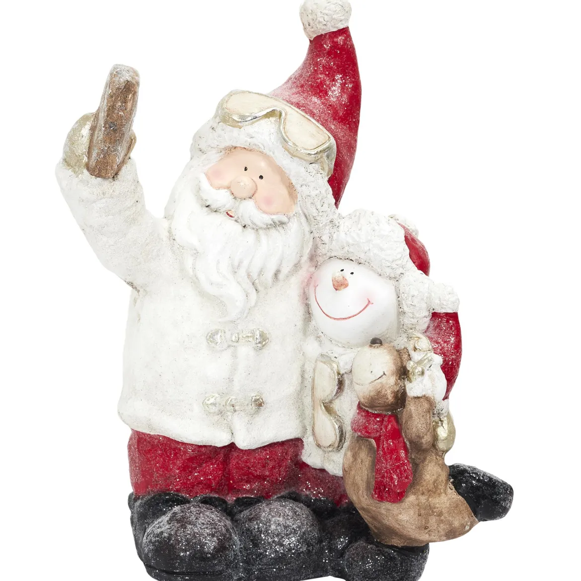 PERE NOEL SELFIE BONHOMME DE NEIGE RENNE