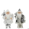 PERE NOEL 25X15X40CM BLANC ARGENTE ET GRIS BLANC