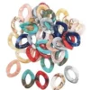 PERLES ACRYLIQUE CHAINONS MARBREES 1.6X2.2CM X40 PIECES