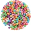 PERLES ACRYLIQUE NACREES RONDES 8 COULEURS 0.6CM X40G