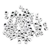 PERLES ACRYLIQUES LETTRES CARREES NOIR BLANC 0.6 CM